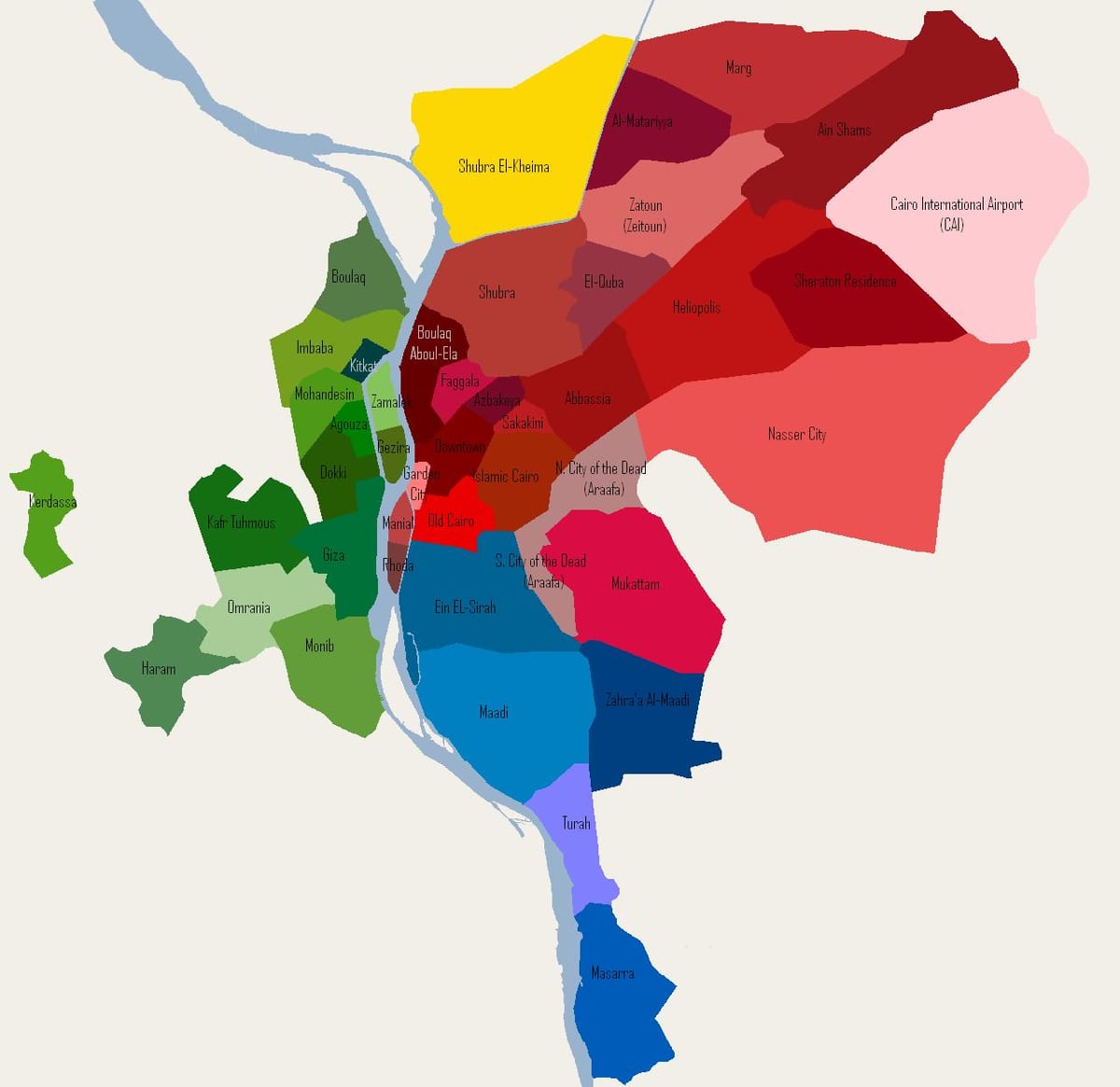 окрестности Каира карте